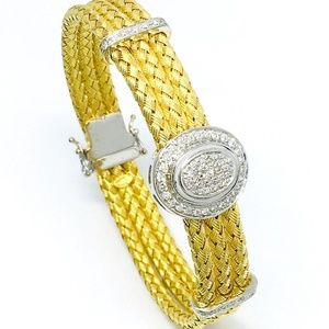 Daniel Waknine Diamond Bangle Braided Bracelet